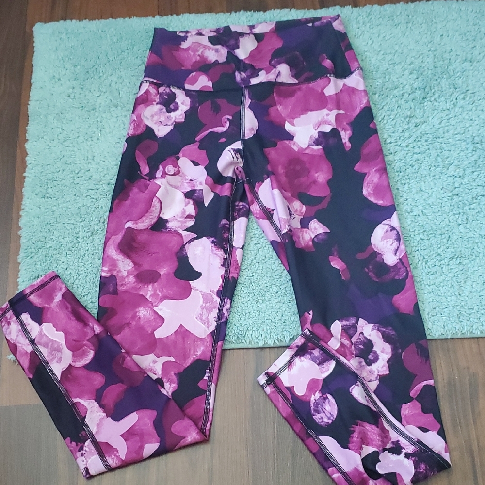 Floral Womens Leggings - Purple and Pink